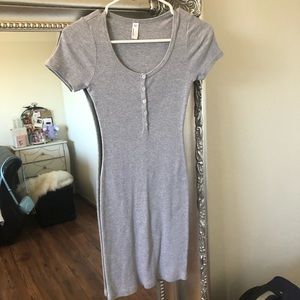 American apparel grey Henley dress